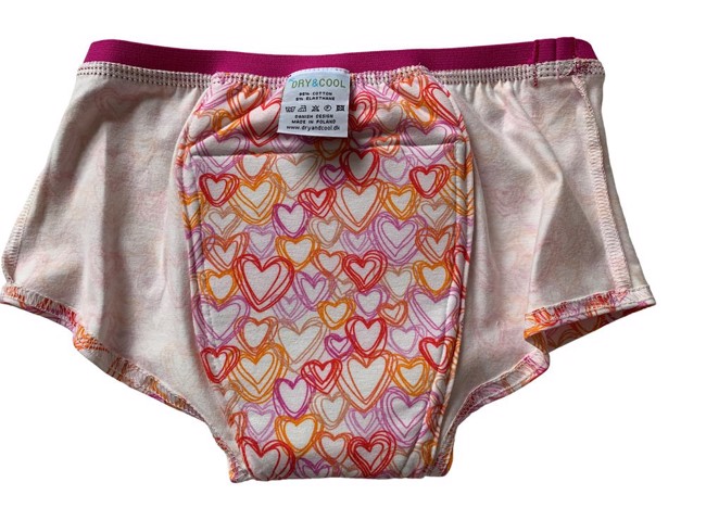 Incontinence briefs for girls - hearts